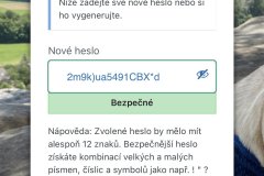 Nově vygenerované silné, ale složité heslo.