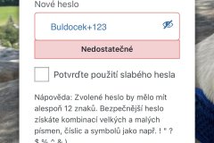 Zapamatovatelné, ale nedostatečné heslo. Pokud i tak chcete jednoduché heslo, musíte před uložením zaškrtnout “Potvrďte použití slabého hesla.”